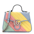 Calfskin Matelasse Diagonal Mini GG Marmont Top Handle Shoulder Bag Multicolor Pastel