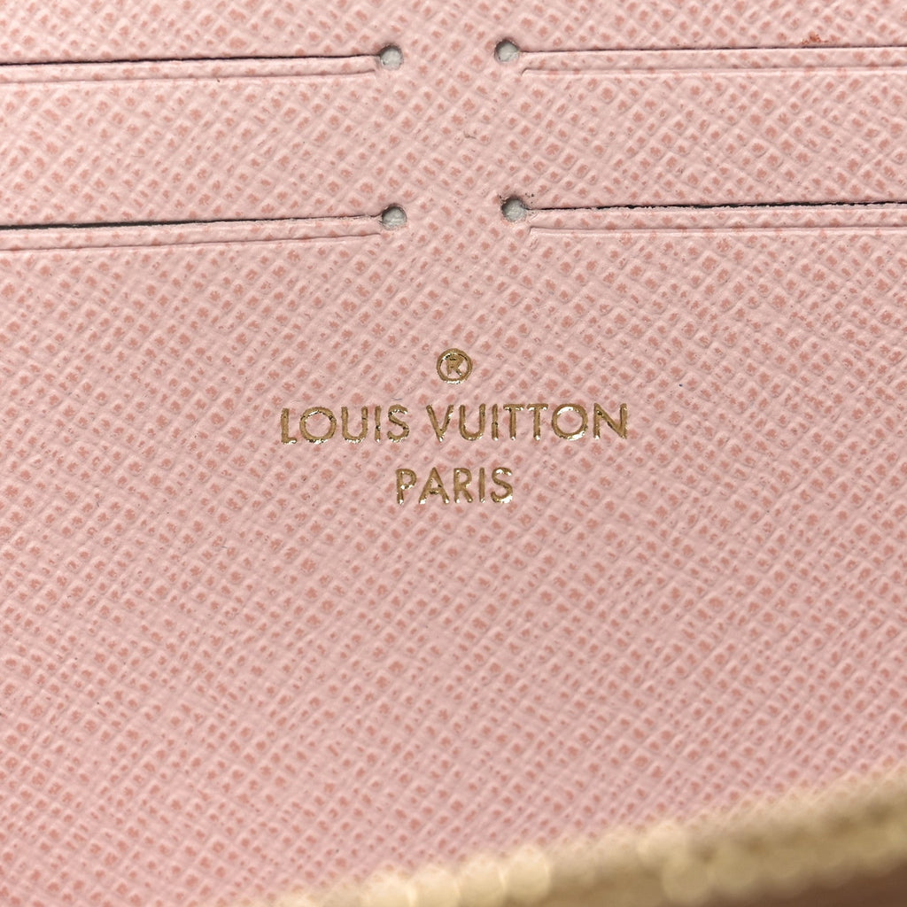 Damier Azur Clemence Wallet Rose Ballerine