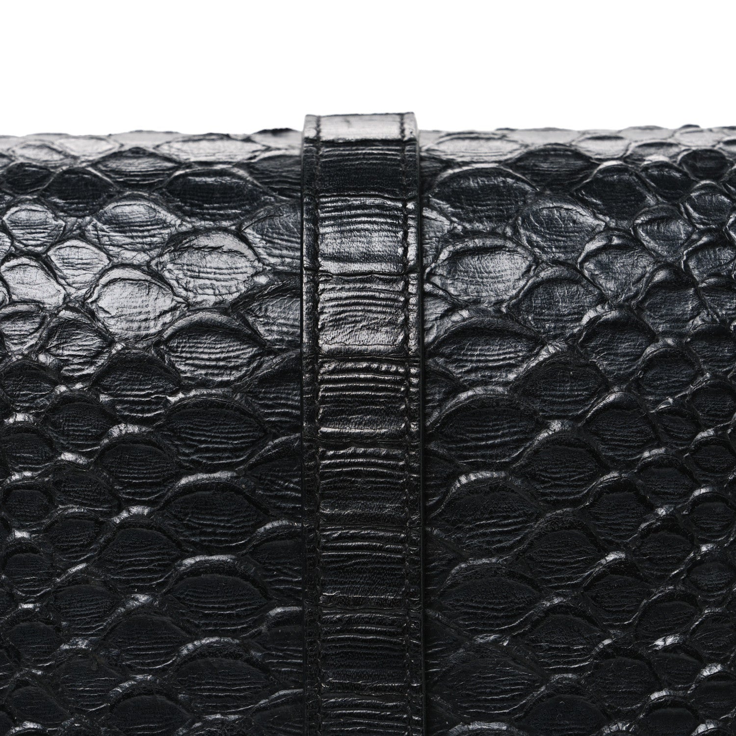 Snake Calfskin Embossed Monogram Large College Satchel Black