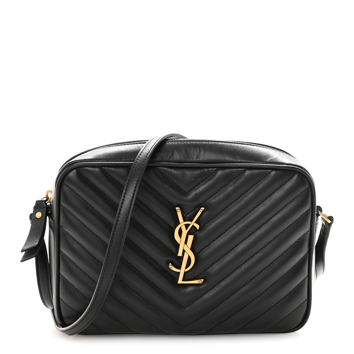 Calfskin Matelasse Monogram Lou Camera Bag Black