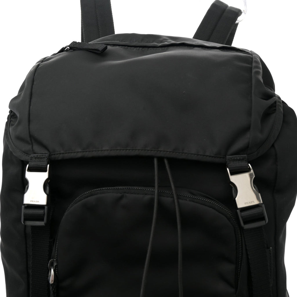 Tessuto Nylon Montagna Double Buckle Backpack Black