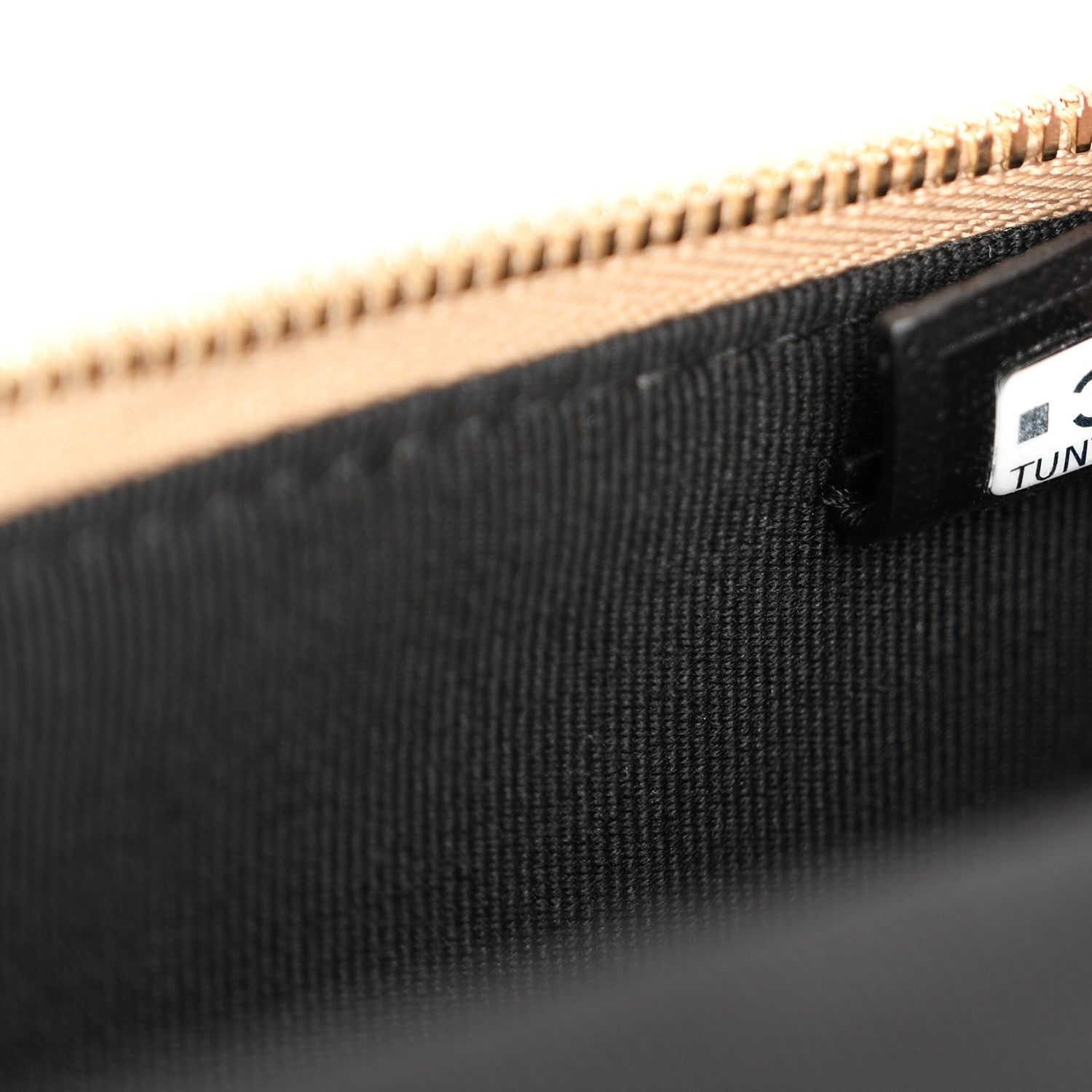 Suede Calfskin Shiny Lambskin Quilted Top Handle Slim Vanity Case With Chain Beige Black