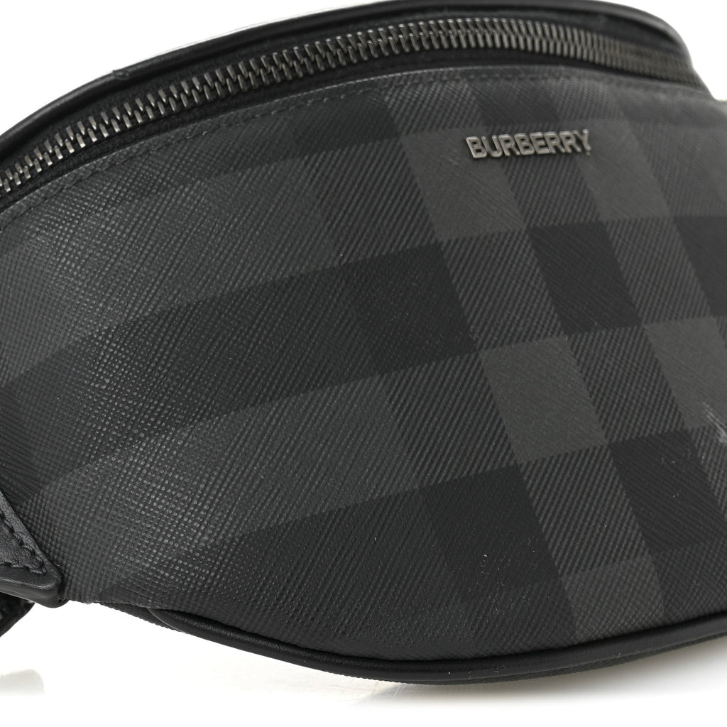 E-canvas Check Cason Bum Bag Charcoal