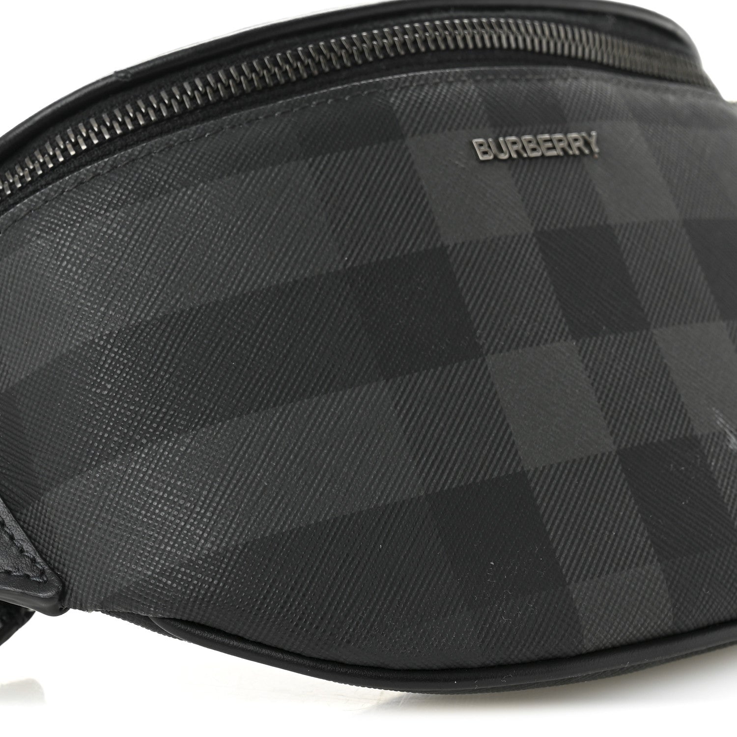E-canvas Check Cason Bum Bag Charcoal