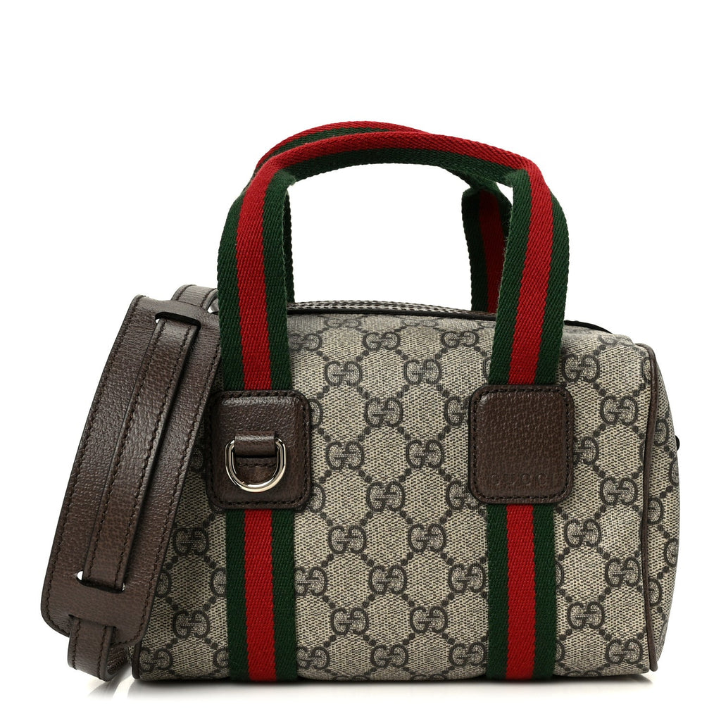GG Supreme Web Mini GG Top Handle Bag Beige Ebony New Acero