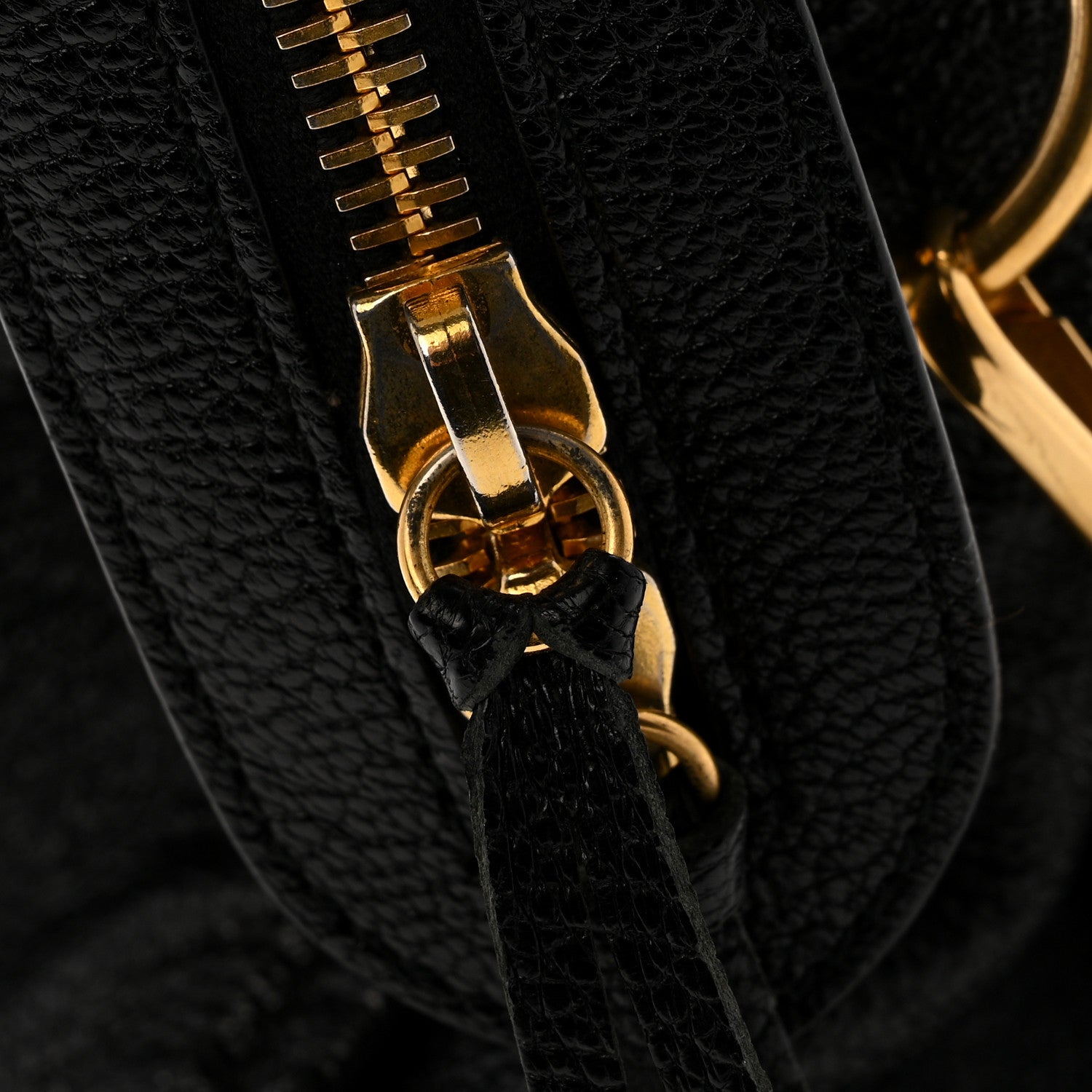 Chevre Gold Metallic Edge Hardware City Black