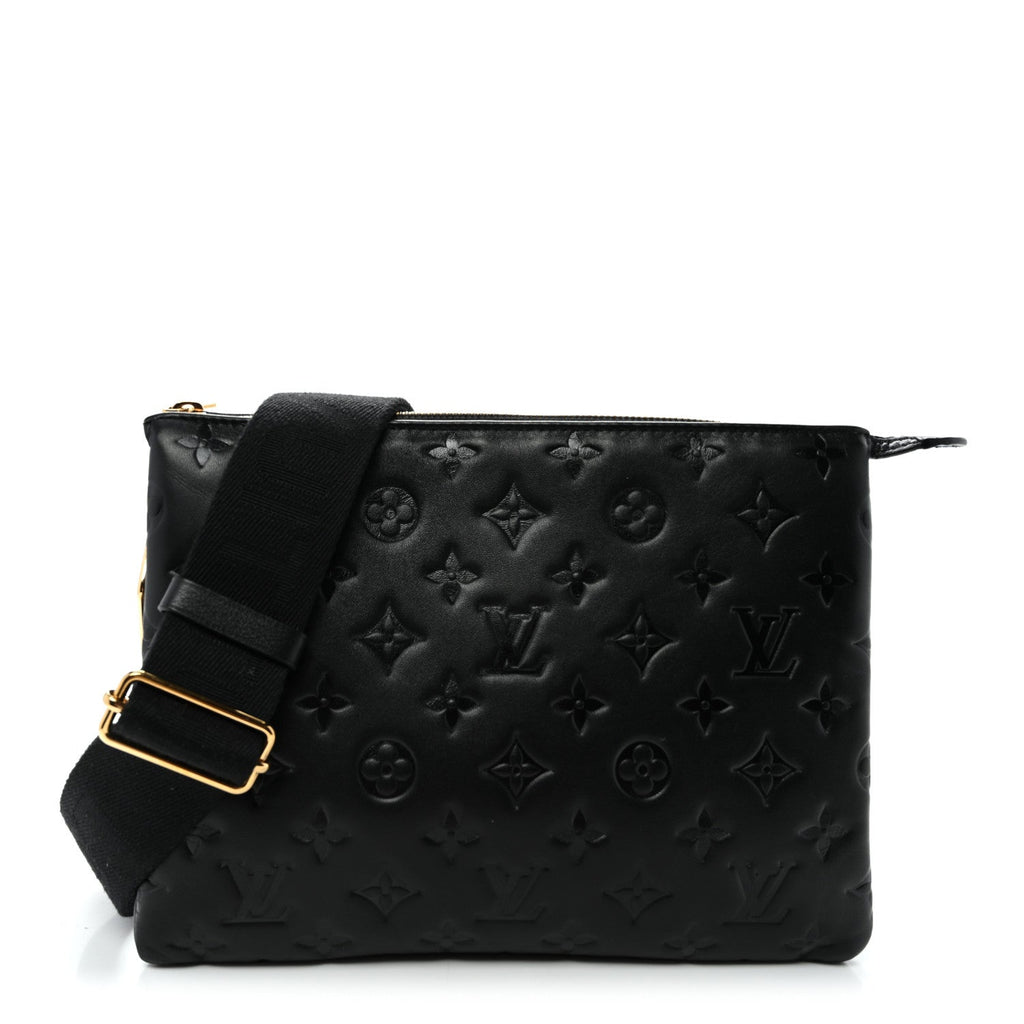 Lambskin Embossed Monogram Coussin PM Black