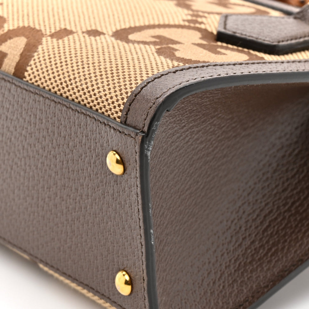 Monogram Jumbo GG Textured Dollar Calfskin Mini Diana Tote Bag Camel Ebony New Acero Pomegranate Red