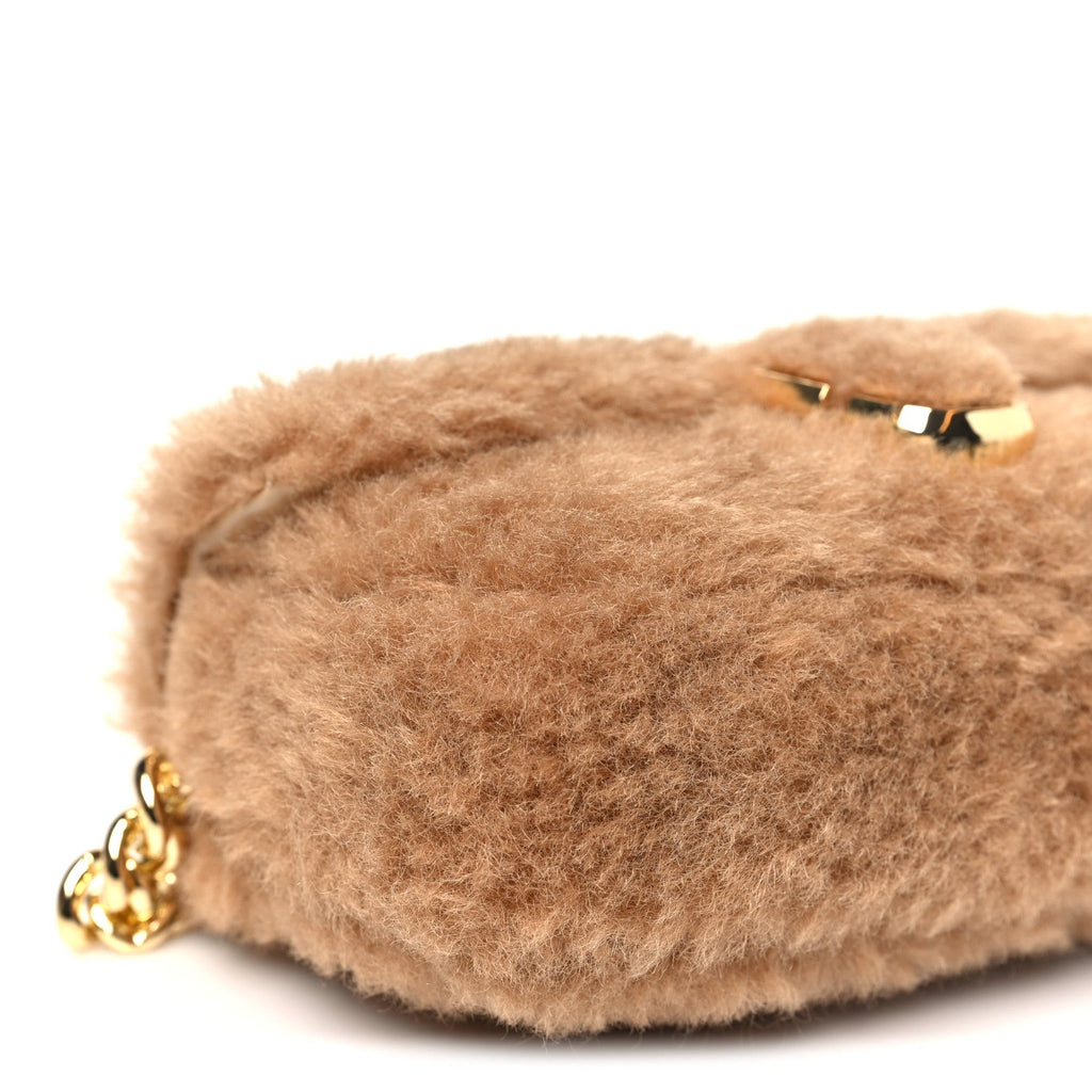Faux Fur Calfskin Mini The Teddy J Marc Shoulder Bag Camel