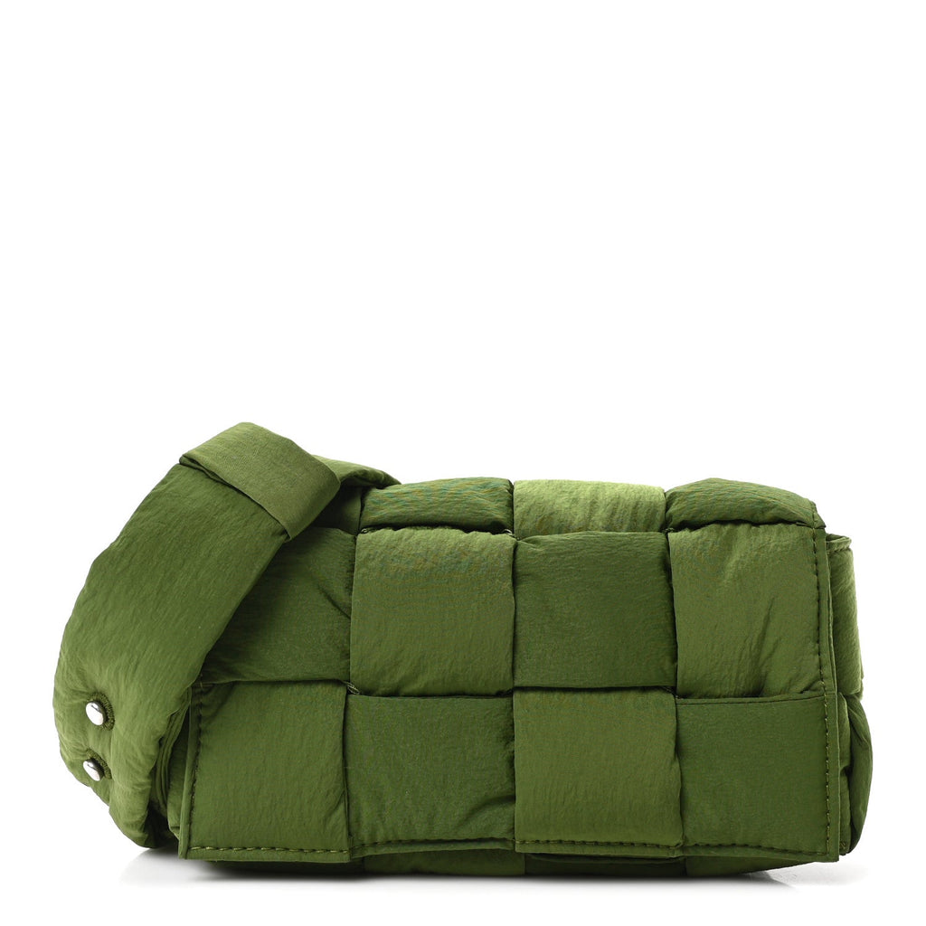 Nylon Intrecciato Padded Tech Mini Cassette Belt Bag Avocado