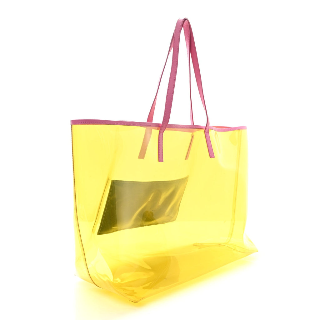Vinyl Calfskin 90s Logo Tote Yellow