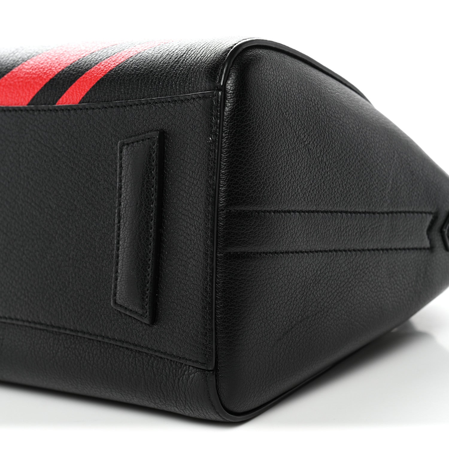 Sugar Goatskin Striped Small Antigona Black Red