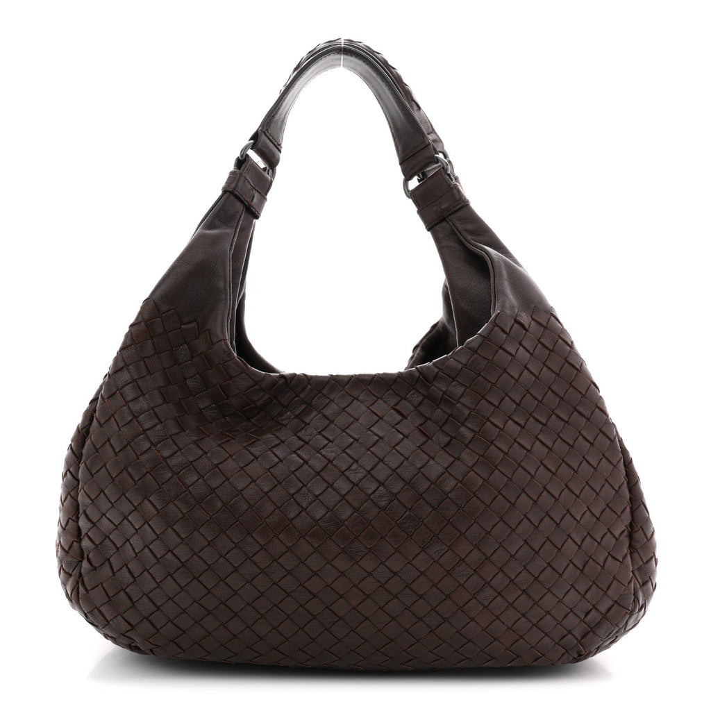 Nappa Intrecciato Medium Campana Hobo Ebano