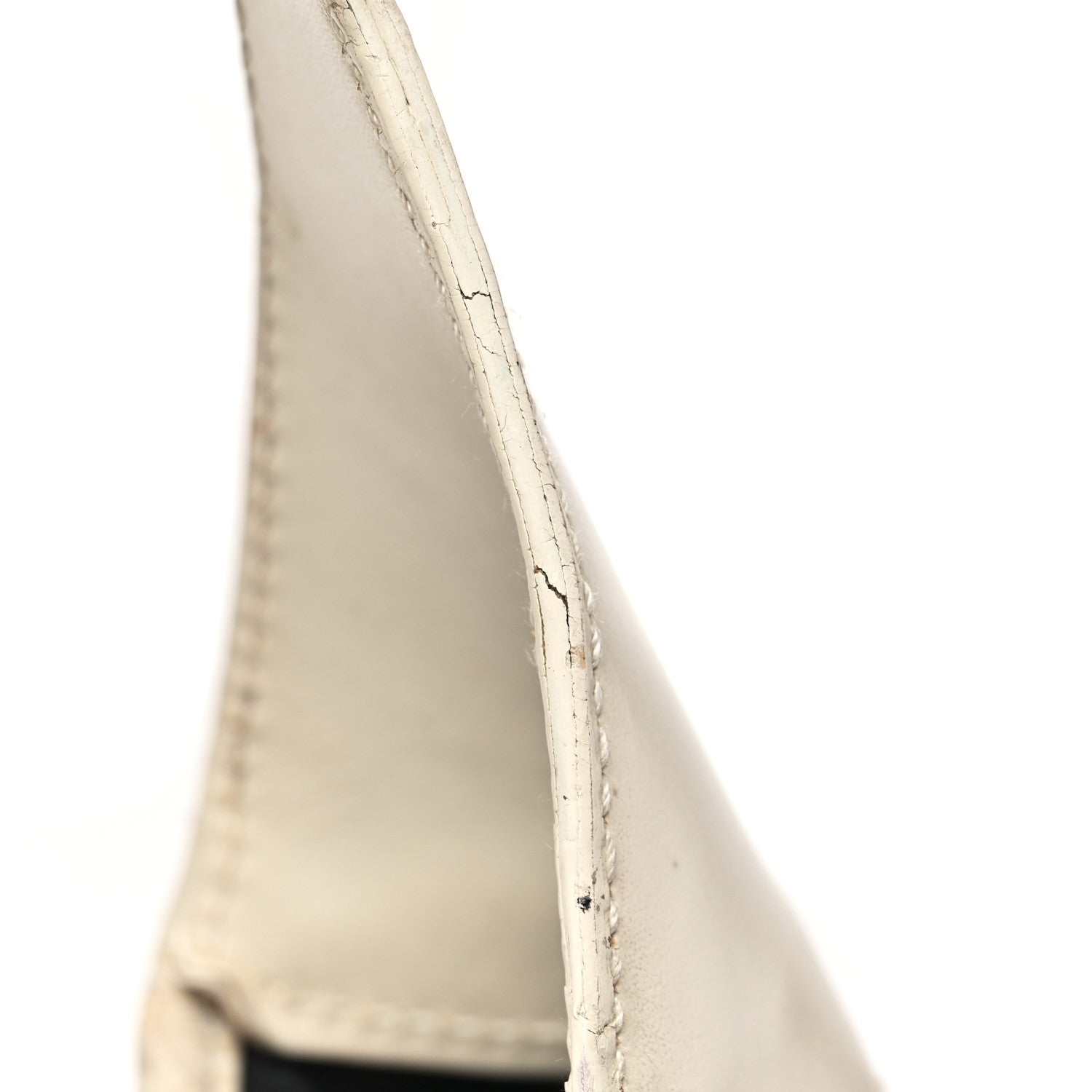 Canvas Calfskin Jackie O Chain Hobo White Black