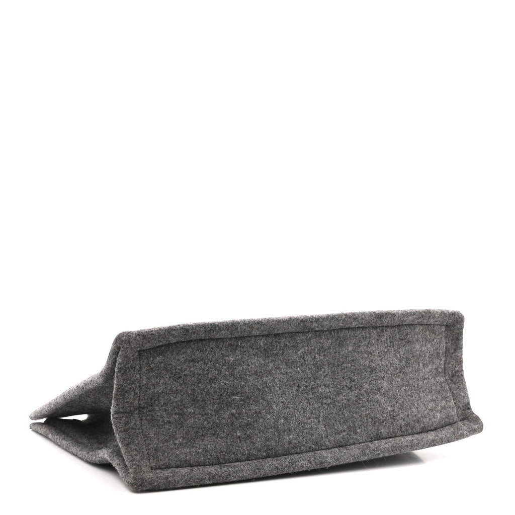 Wool Calfskin Rive Gauche Tote Grey