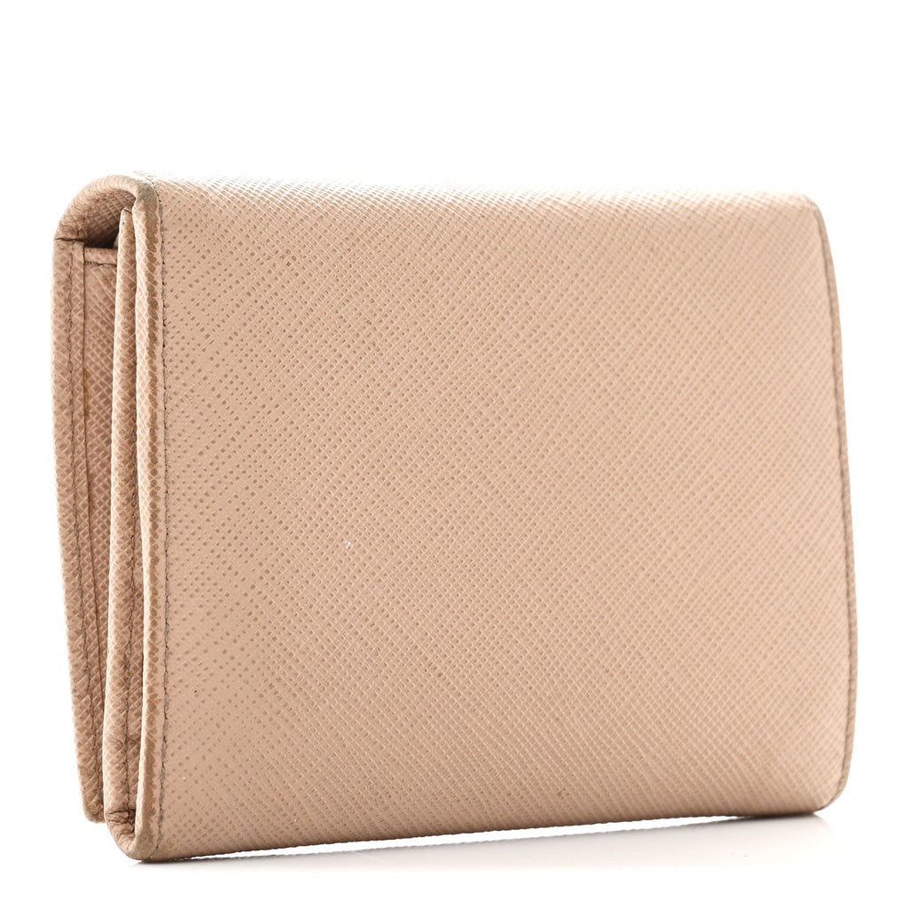 Saffiano Metal Tri-Fold Wallet Cammeo