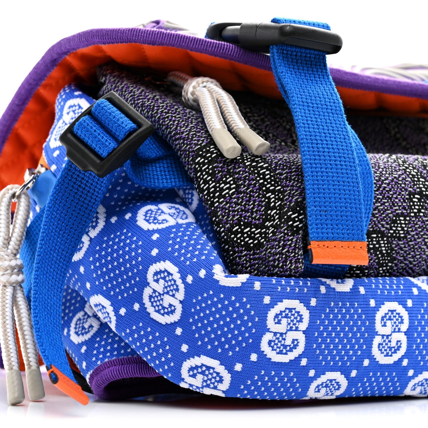 Jersey GG Monogram All Over Sporty Flap Backpack Blue Multicolor