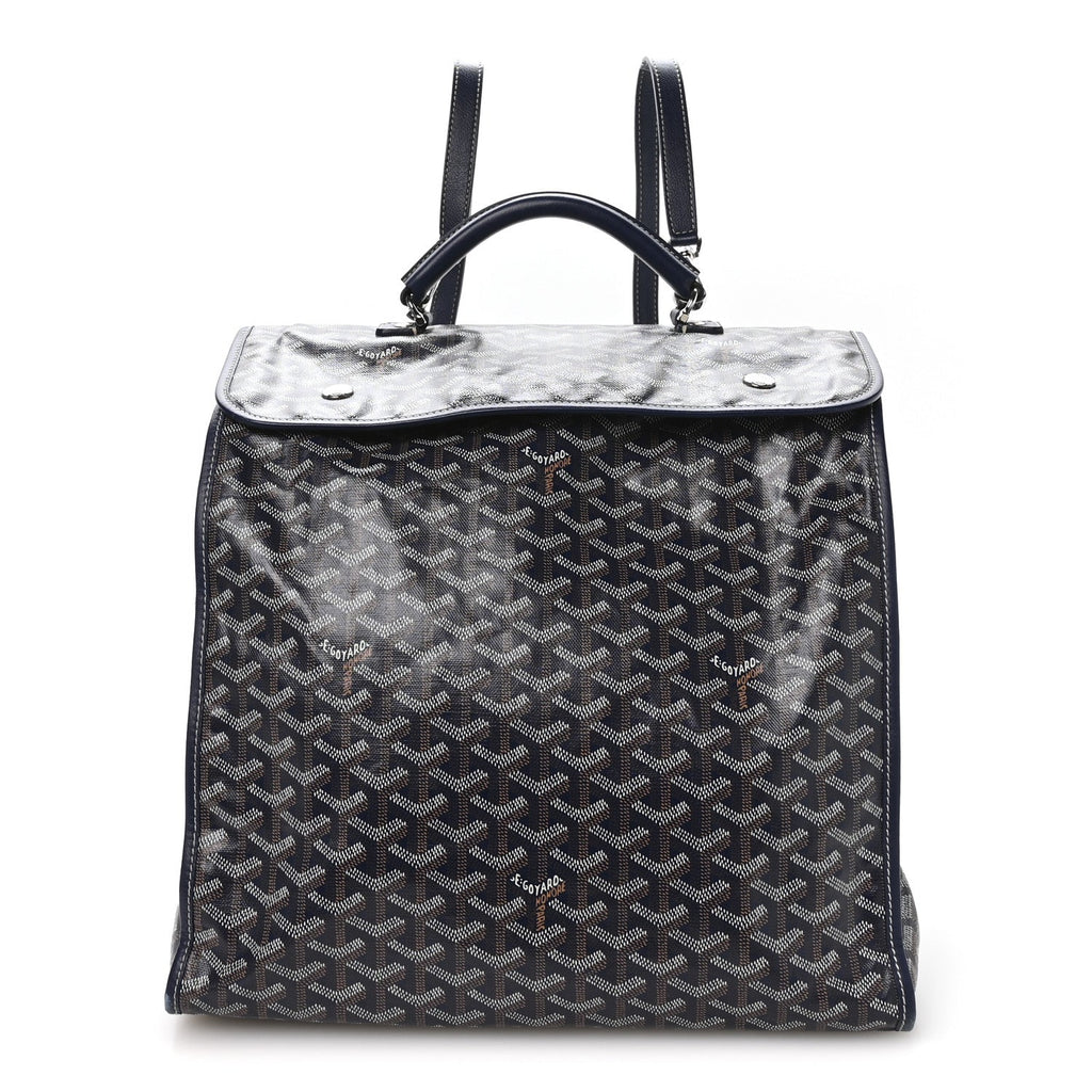 Goyardine Saint Leger Soft Briefcase Backpack Navy