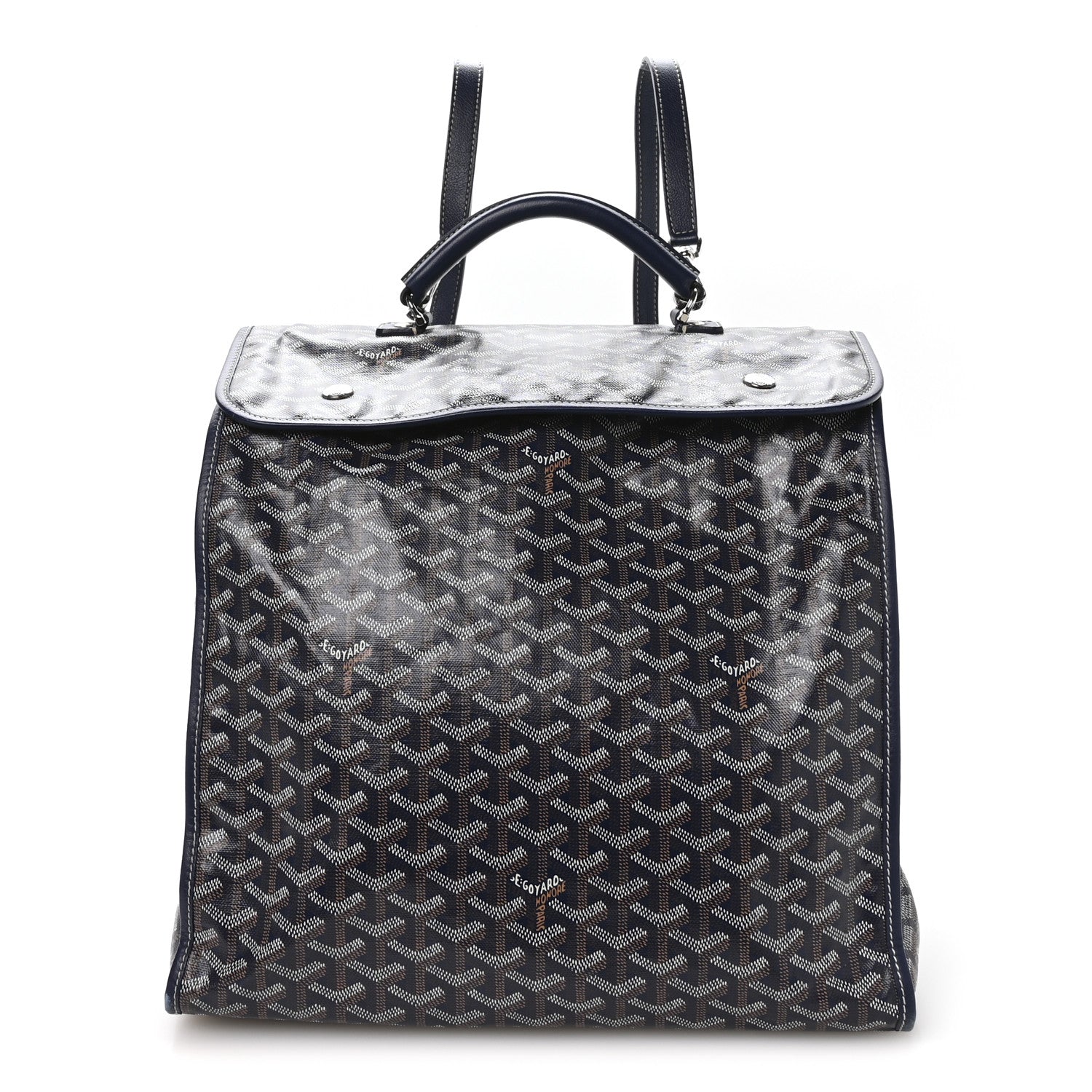 Goyardine Saint Leger Soft Briefcase Backpack Navy