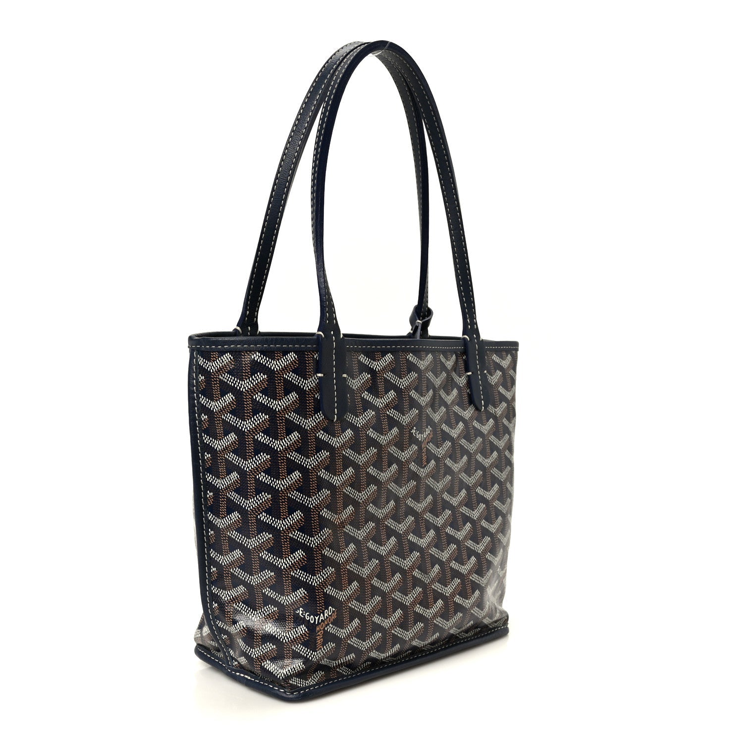 Goyardine Reversible Mini Anjou Navy