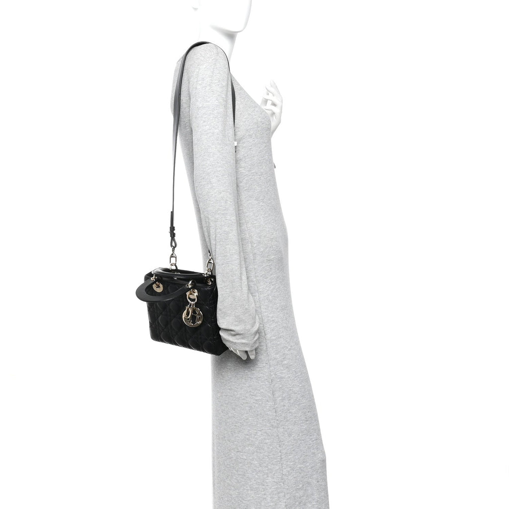 Lambskin Cannage Small My ABCDior Lady Dior Black