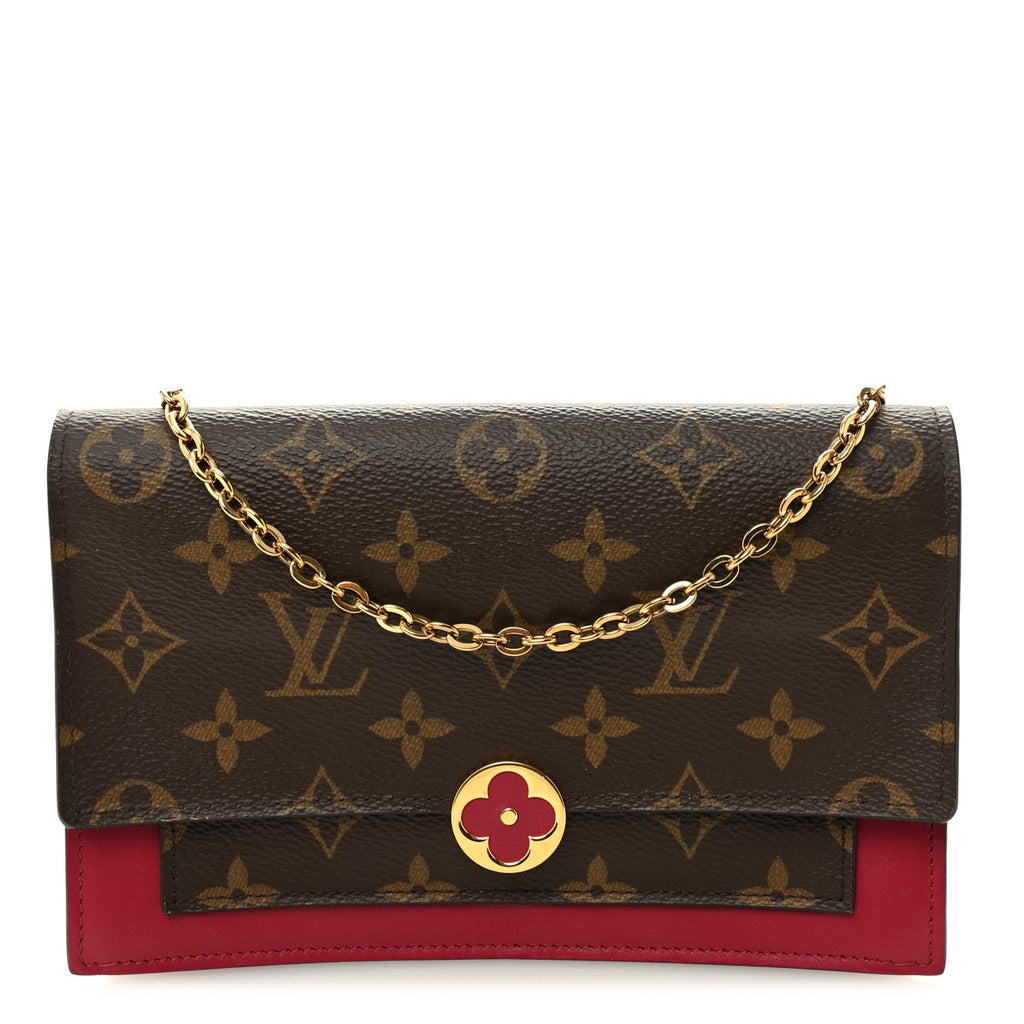 Monogram Flore Chain Wallet Fuchsia