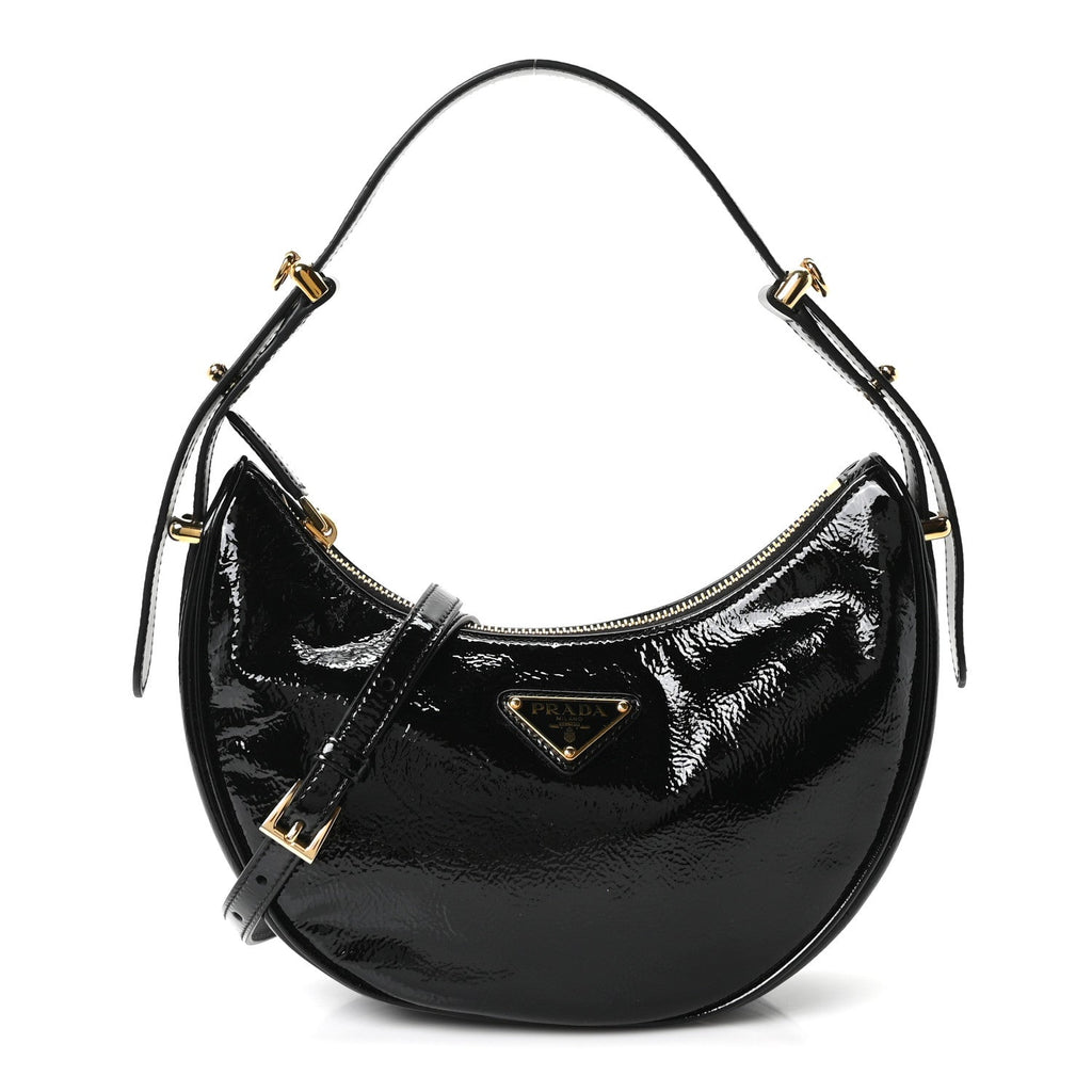 Patent Naplak Arque Shoulder Bag Black