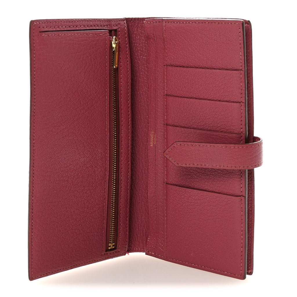 Chèvre Mysore Bearn Gusset Wallet Bois de Rose
