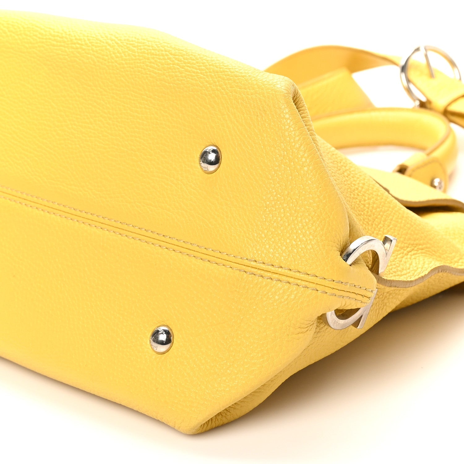 Calfskin Sofia Gancini Satchel Yellow