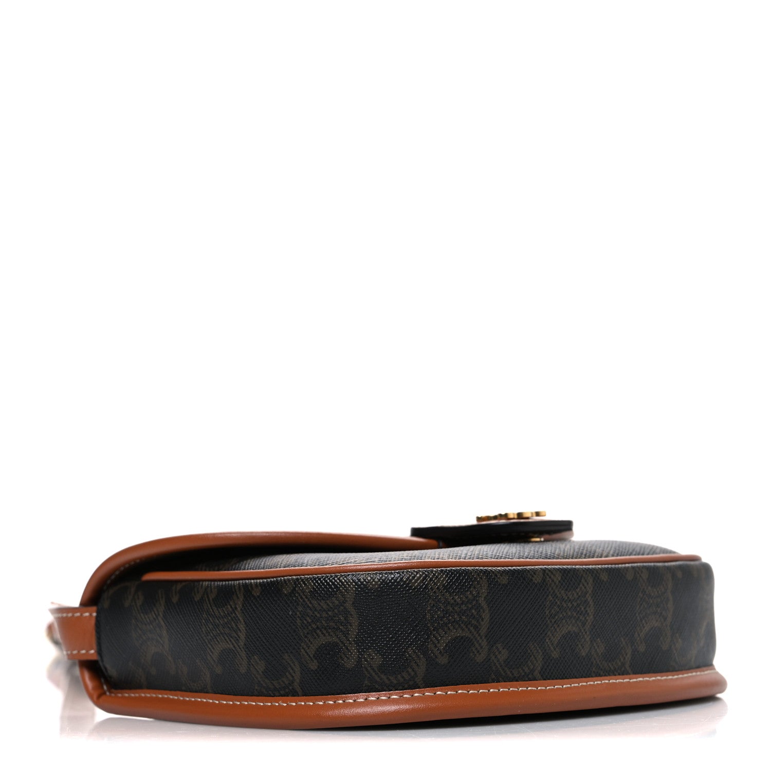 Canvas Calfskin Triomphe Mini Besace Tan