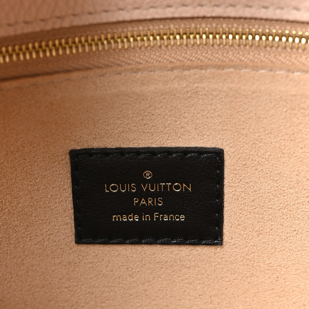 Calfskin Monogram On My Side MM Laurier Green Toffee Latte Beige