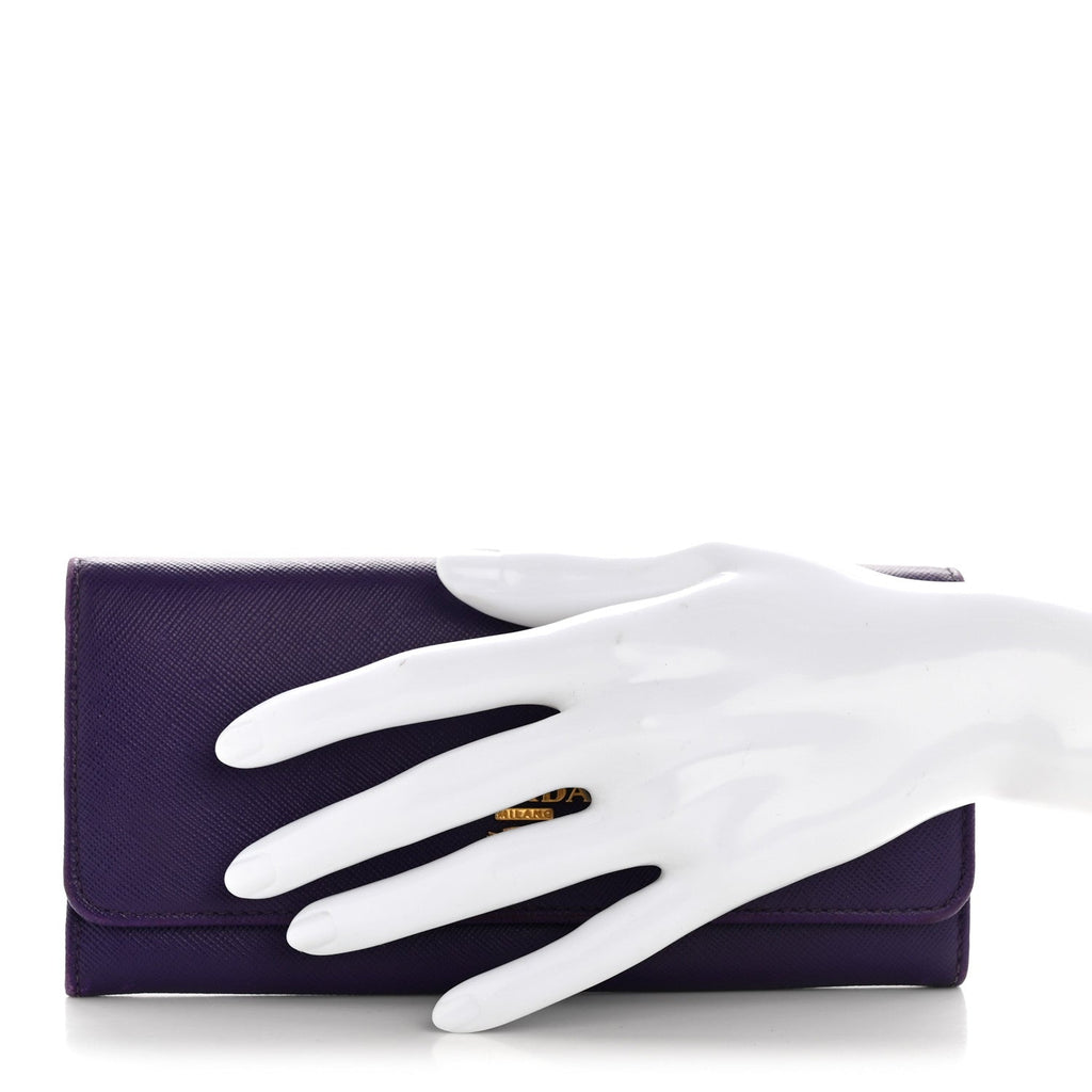 Saffiano Lux Continental Flap Travel Wallet Viola Multicolor
