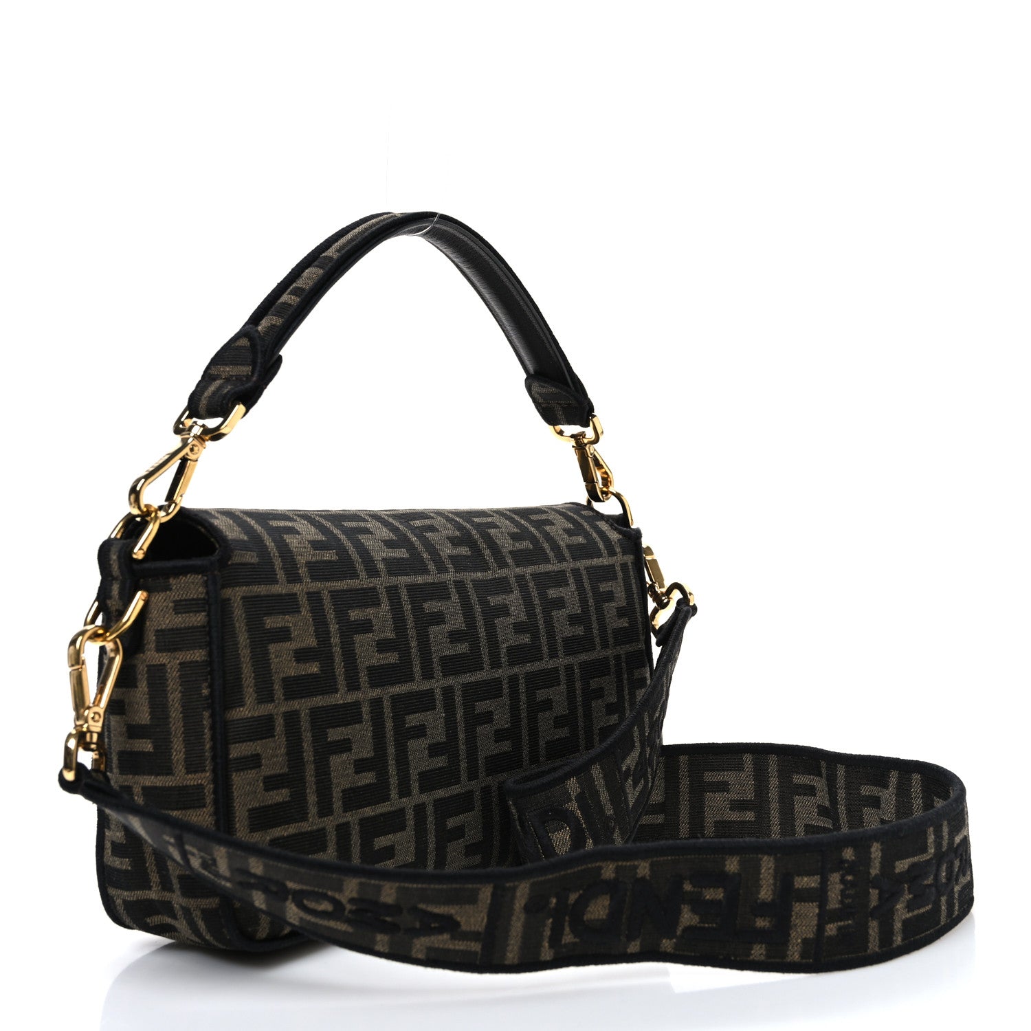 Fabric Jacquard FF 1974 Medium Baguette Tobacco Moro Black