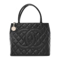 Caviar Quilted Medallion Tote Black