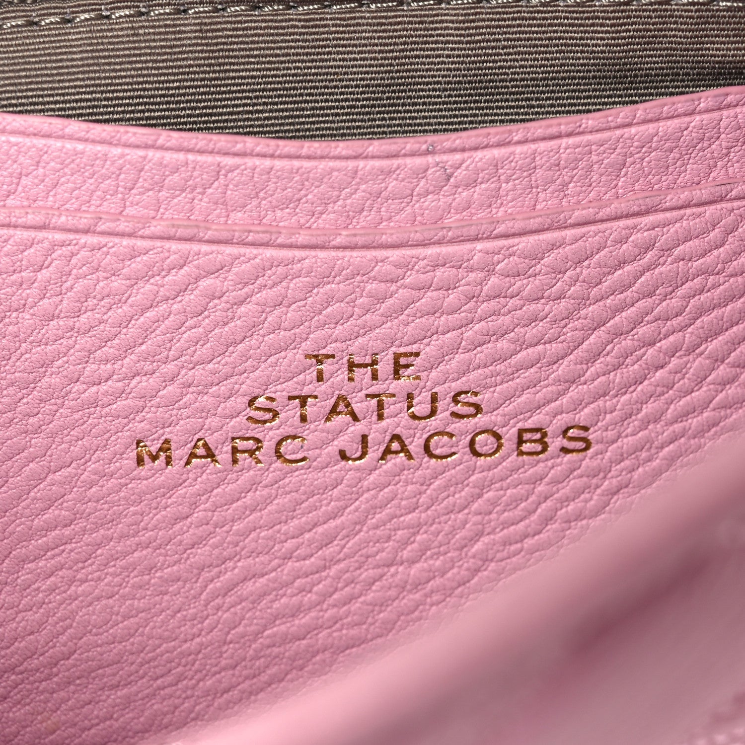 Grained Calfskin Quilted Double Stitched Small The Status Shoulder Bag Pink