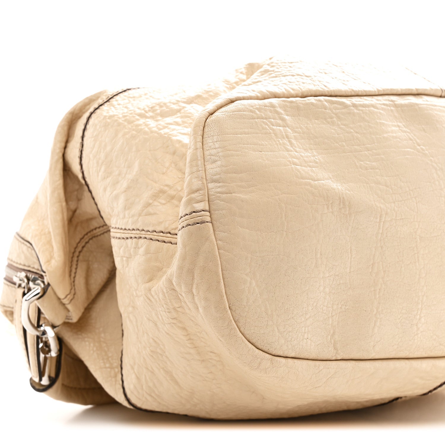 Wrinkled Lambskin Large Chain Wrap Nightingale Beige