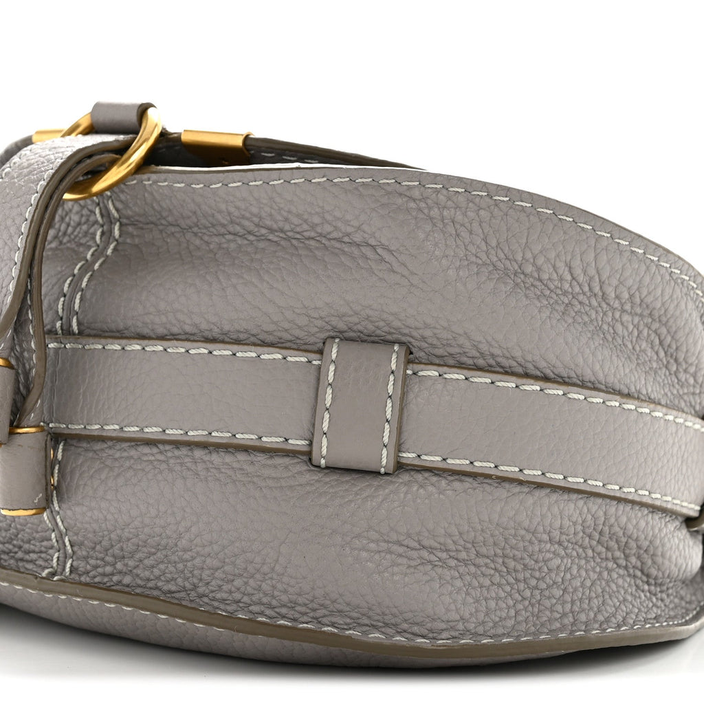 Calfskin Mini Marcie Round Crossbody Bag Cashmere Grey