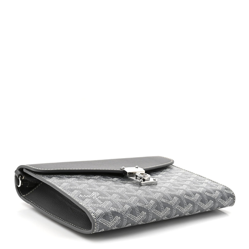 Goyardine Calfskin Chypre Wallet Pouch Grey