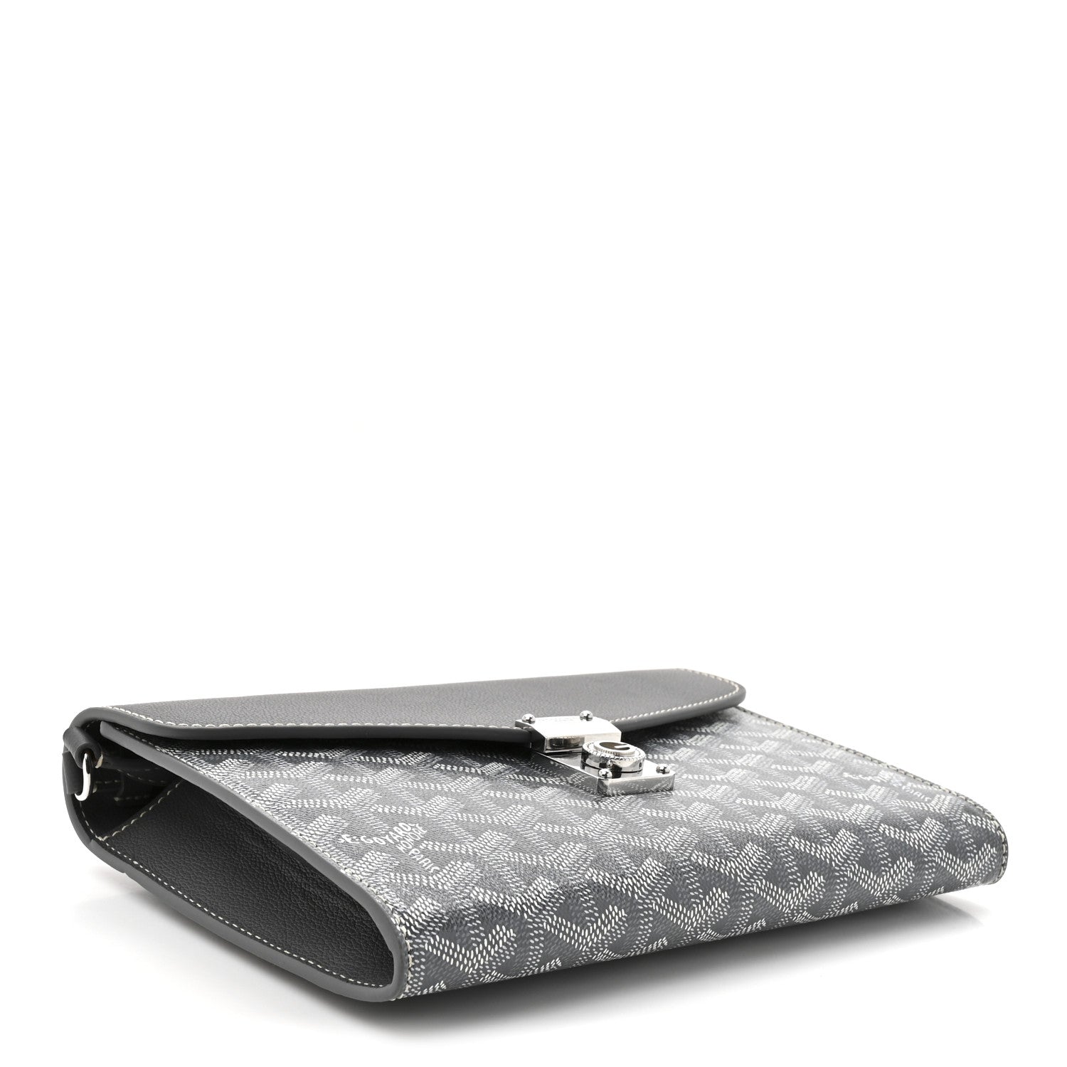 Goyardine Calfskin Chypre Wallet Pouch Grey