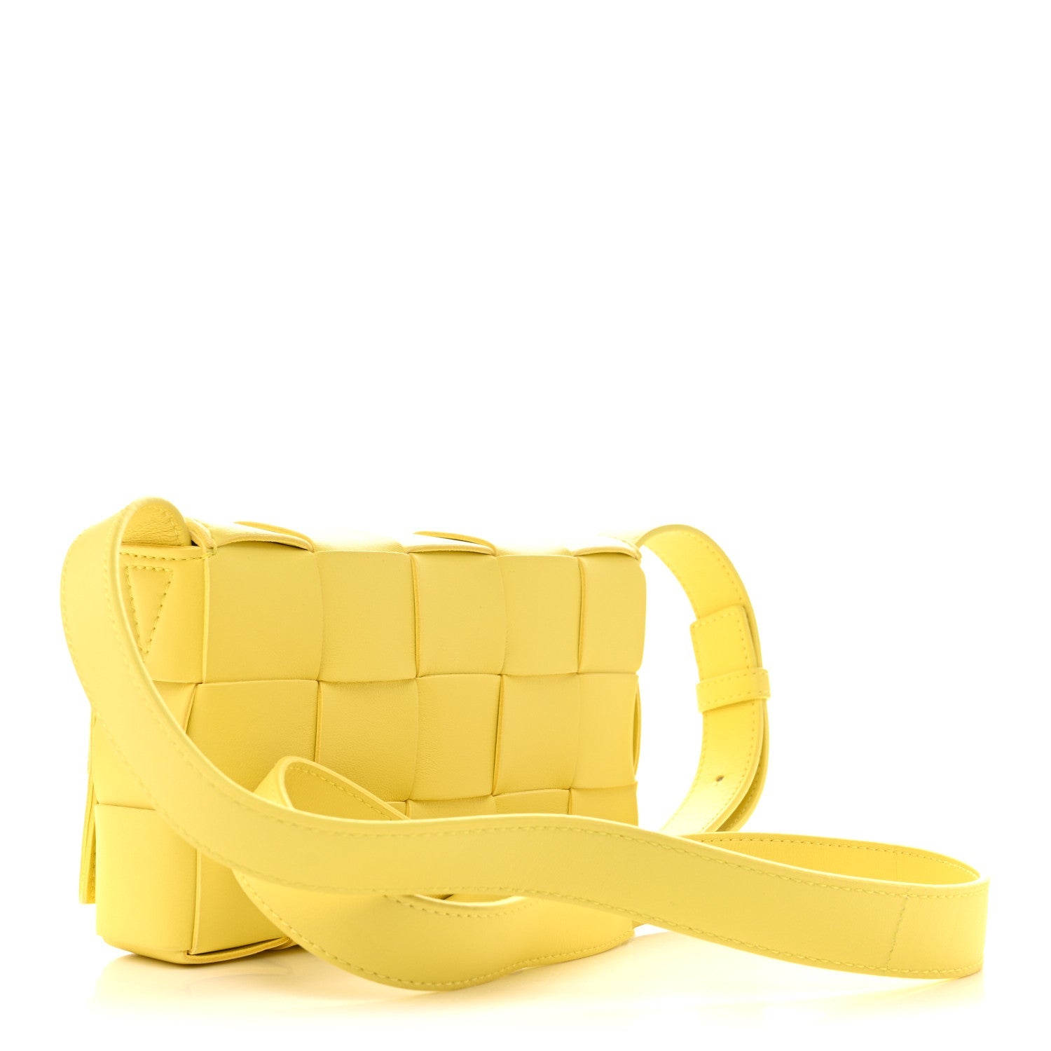 Lambskin Maxi Intrecciato Small Cassette Crossbody Bag Lemonade