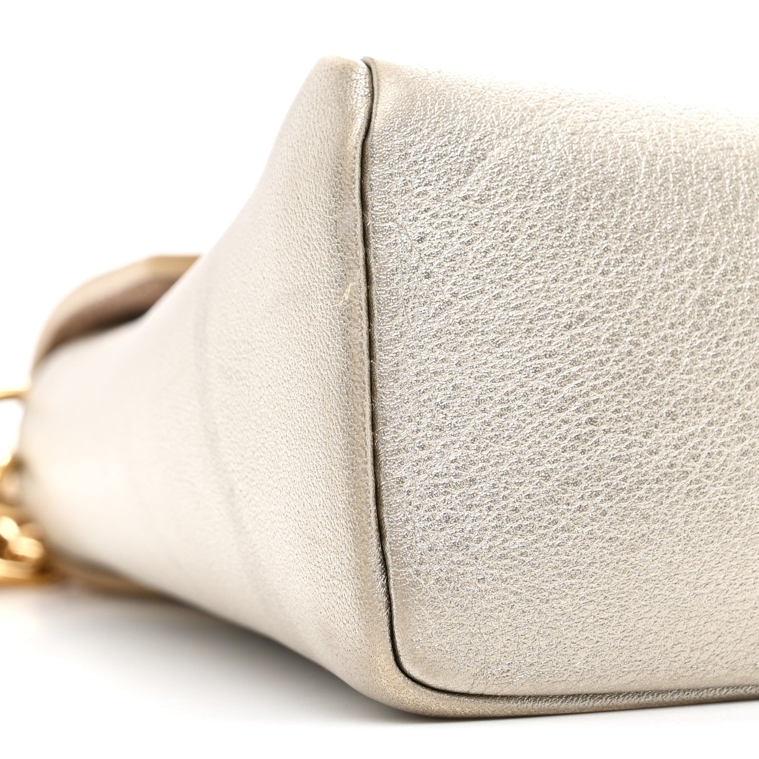 Metallic Calfskin Love Note Gold Silver