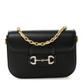 Azalea Calfskin Mini Crystal Horsebit 1955 Shoulder Bag Black
