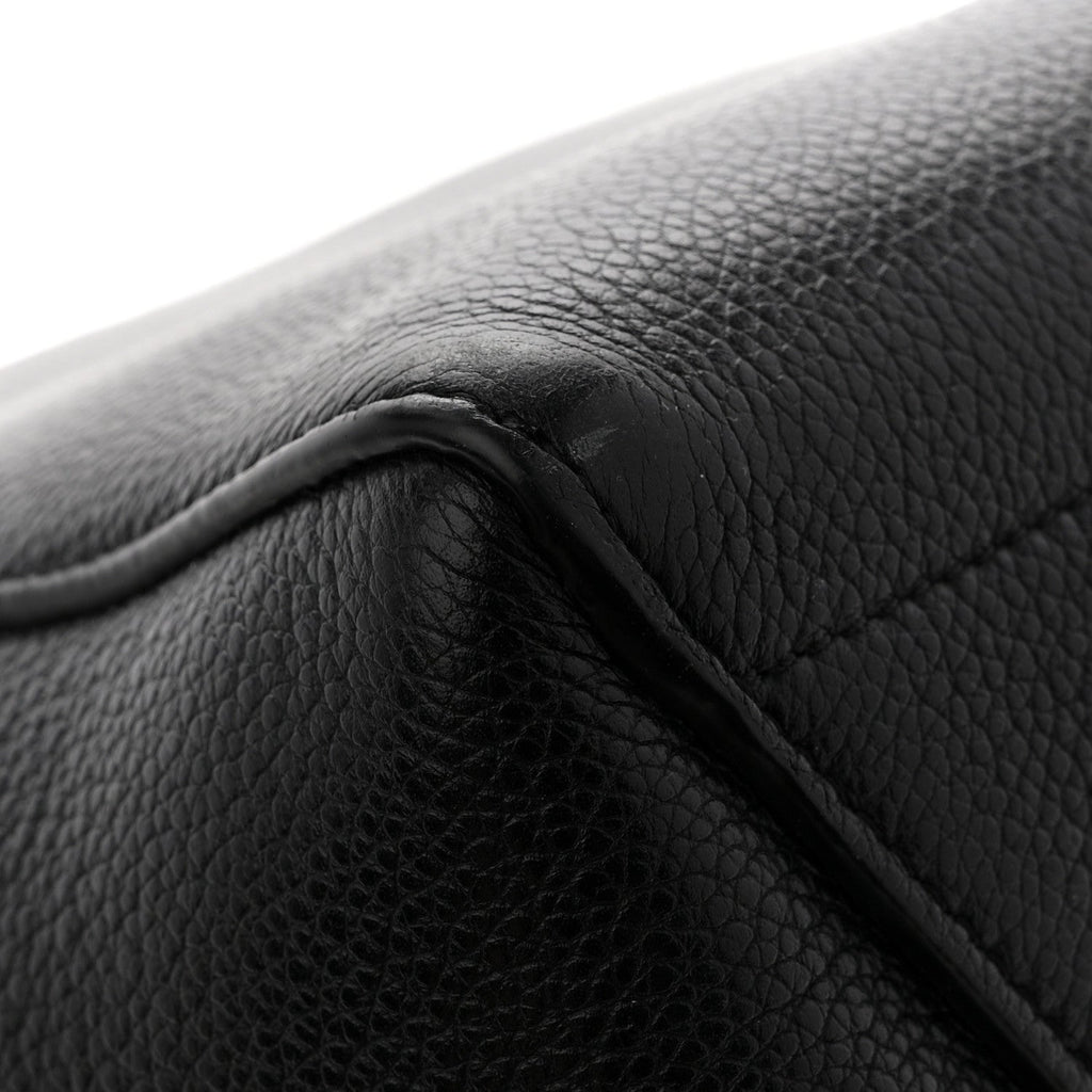 Soft Grained Calfskin Sangle Bucket Bag Black
