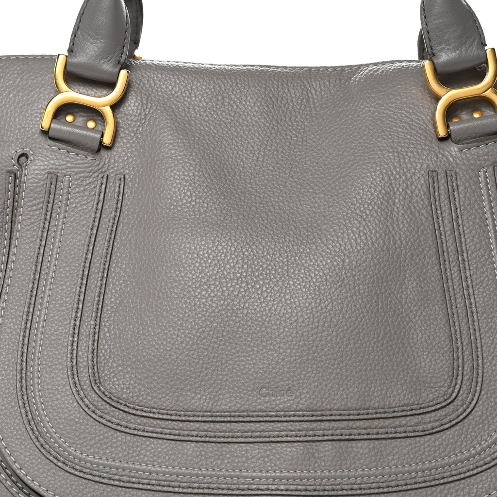 Calfskin Large Marcie Satchel Cashmere Grey