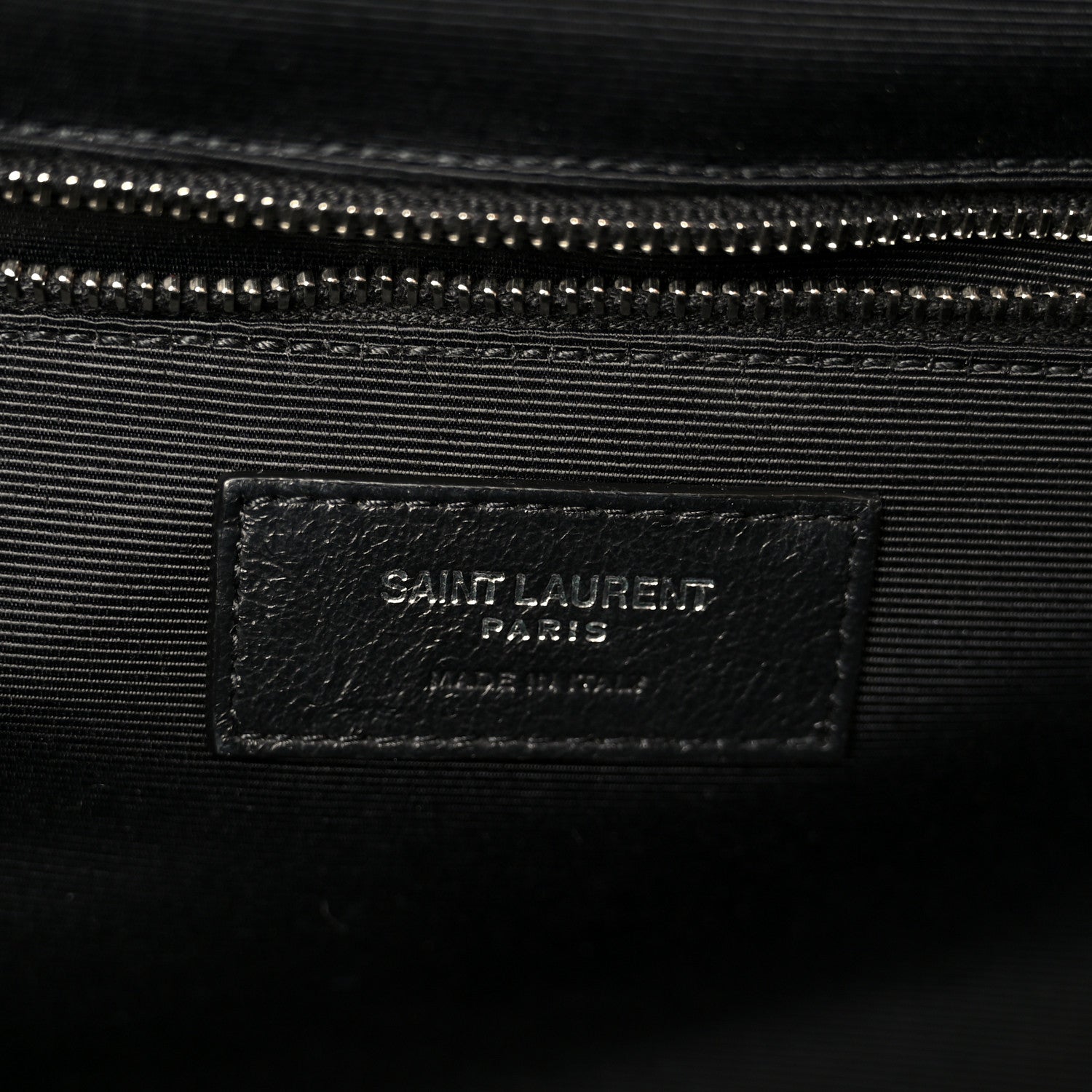 Grain De Poudre Textured Mixed Matelasse Large Triquilt Monogram Satchel Black