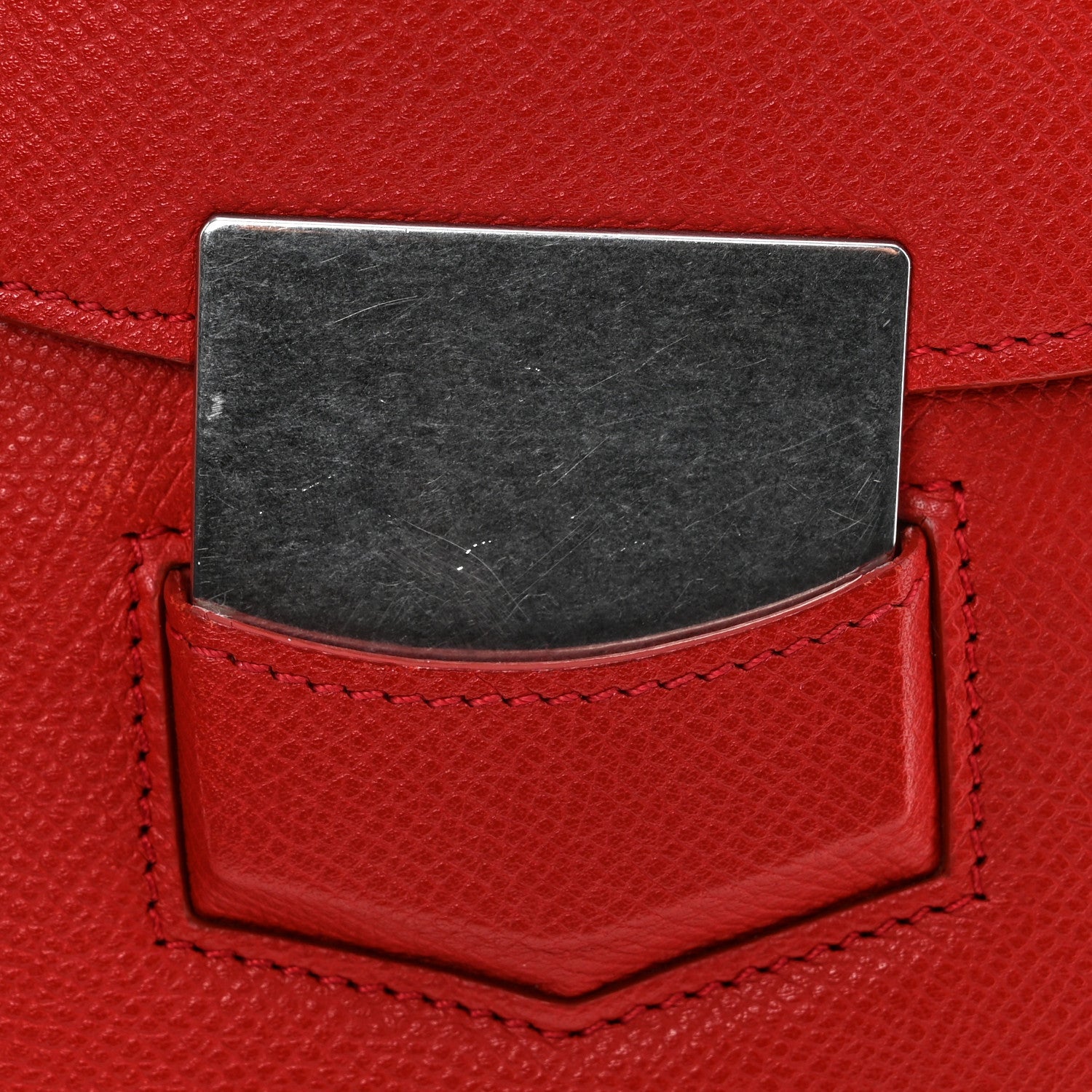 Grained Calfskin Small Trotteur Coquelicot