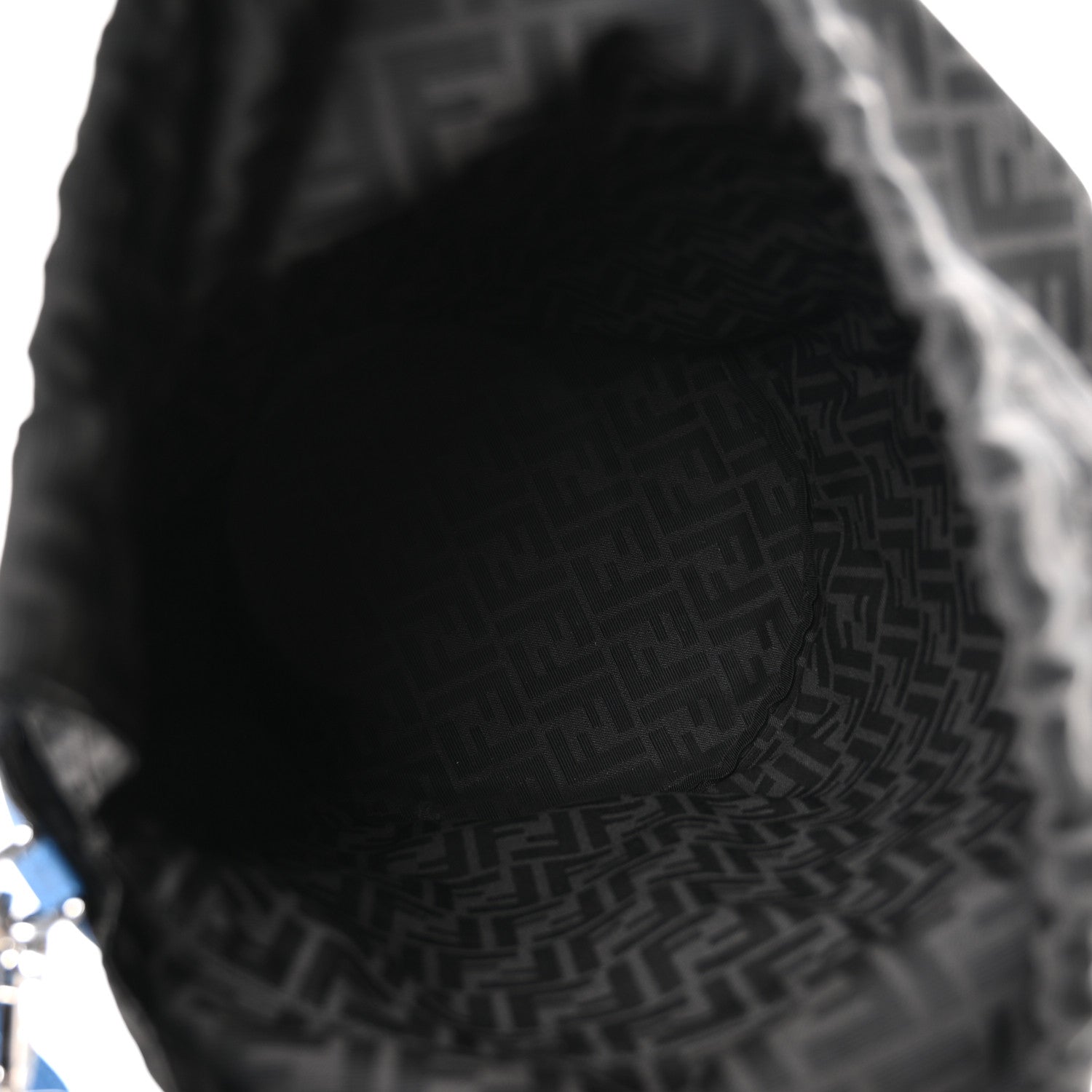 Jacquard Vitello Logo Bucket Bag Blue