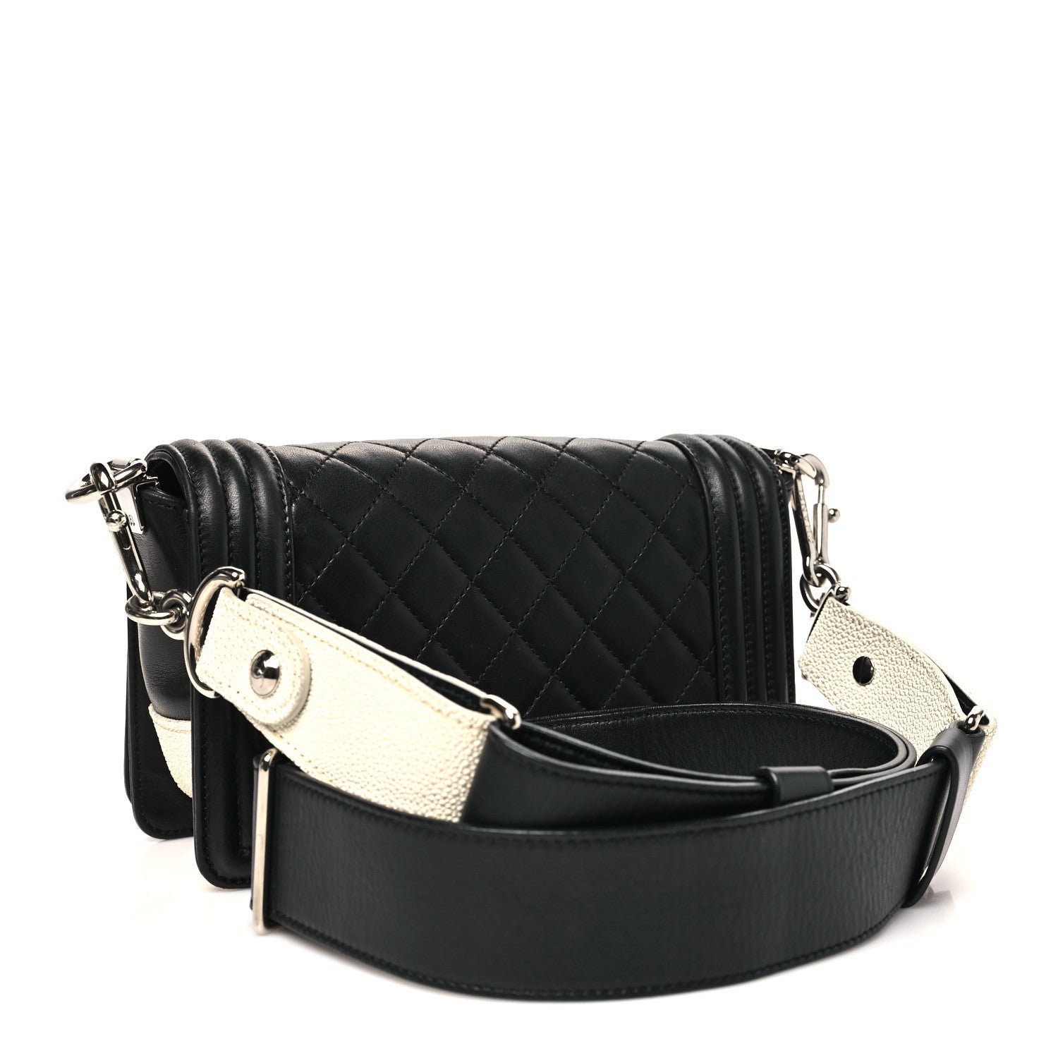 Lambskin Galuchat Stingray Small Boy Crossbody Flap Black