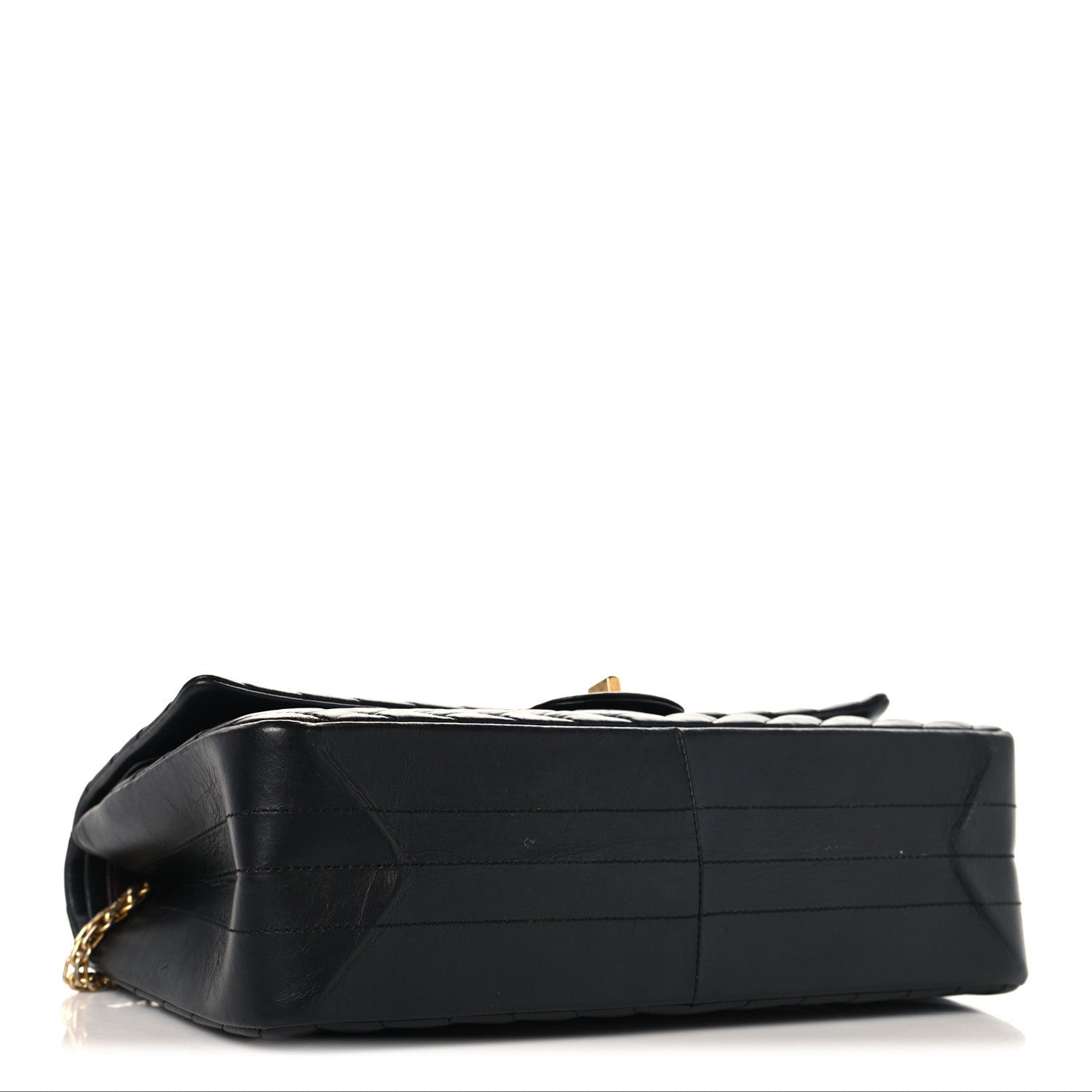 Aged Calfskin Chevron Quilted 2.55 Reissue 226 Flap  Black