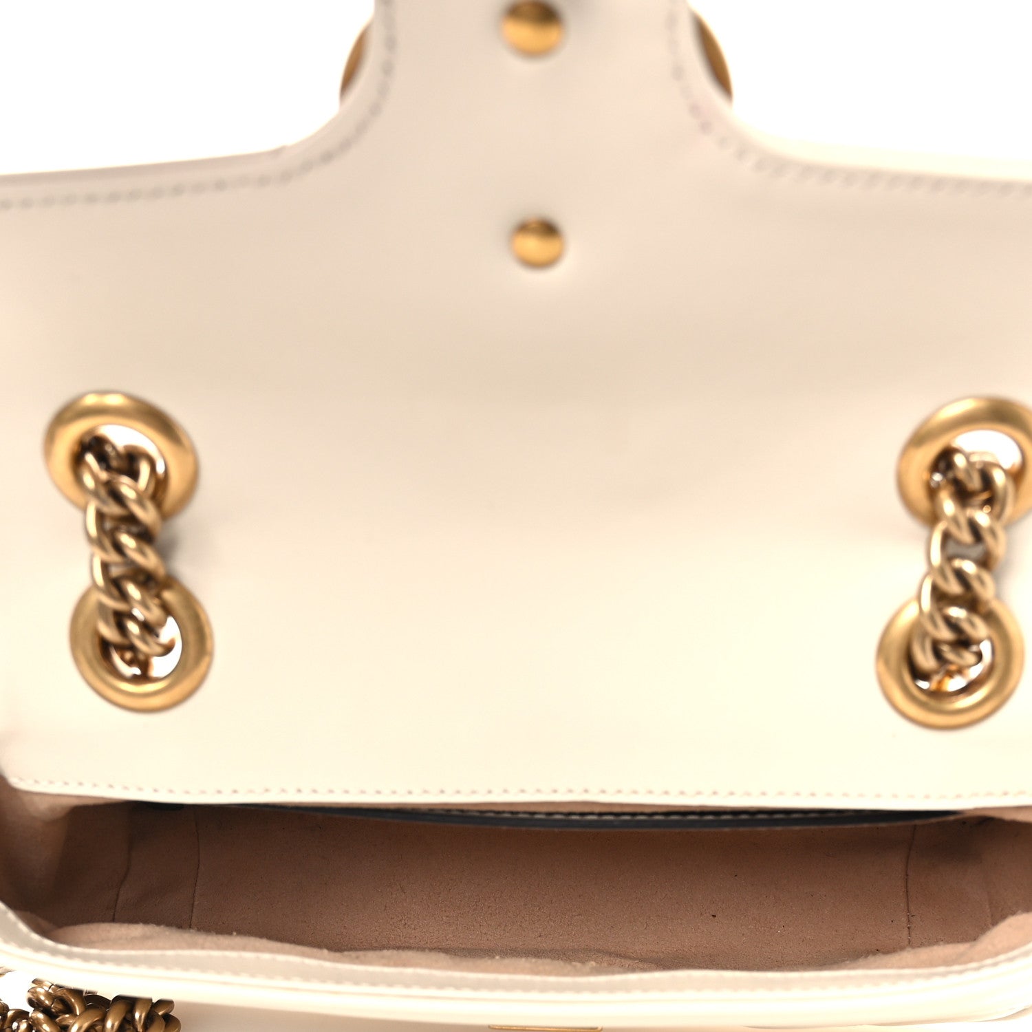Calfskin Matelasse Mini GG Marmont Shoulder Bag White